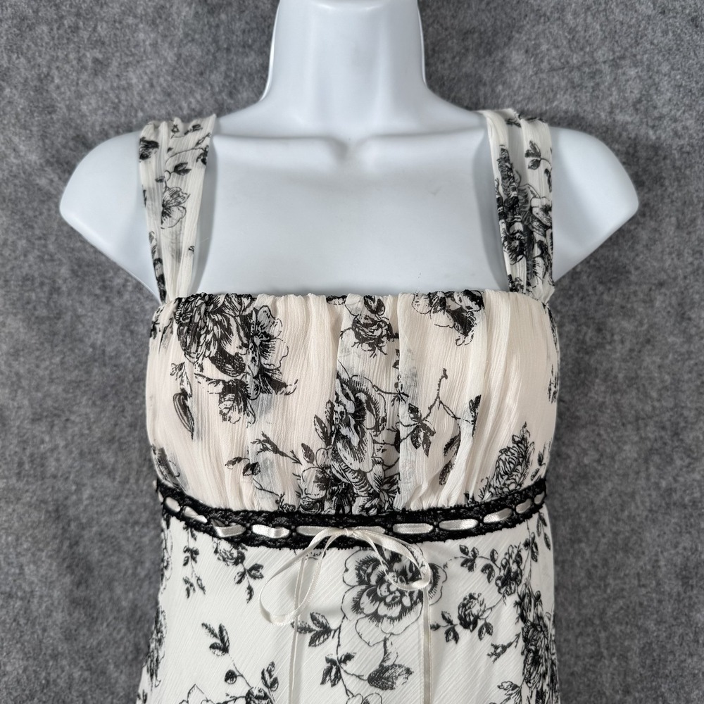 Y2K Floral Handkerchief Babydoll Fairycore Whimsy Dress Womens 7/8 Garden Vtg - Picture 4 of 15